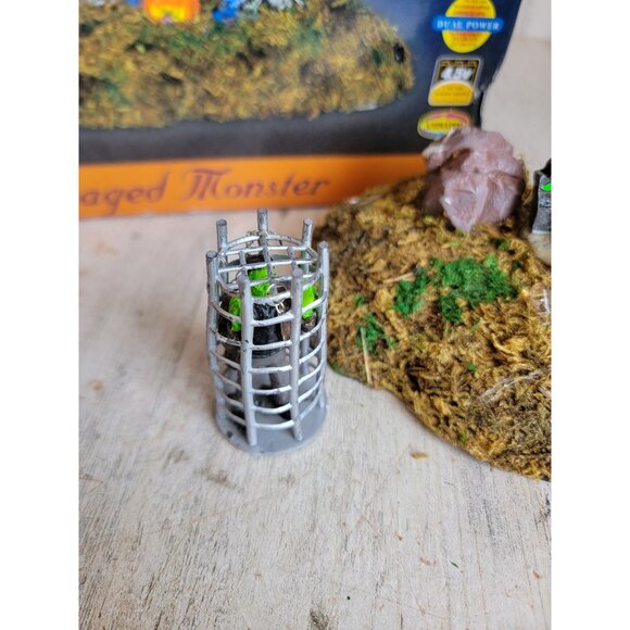 Lemax animated AS IS caged monster spooky town Village accessories Halloween - Picture 7 of 12